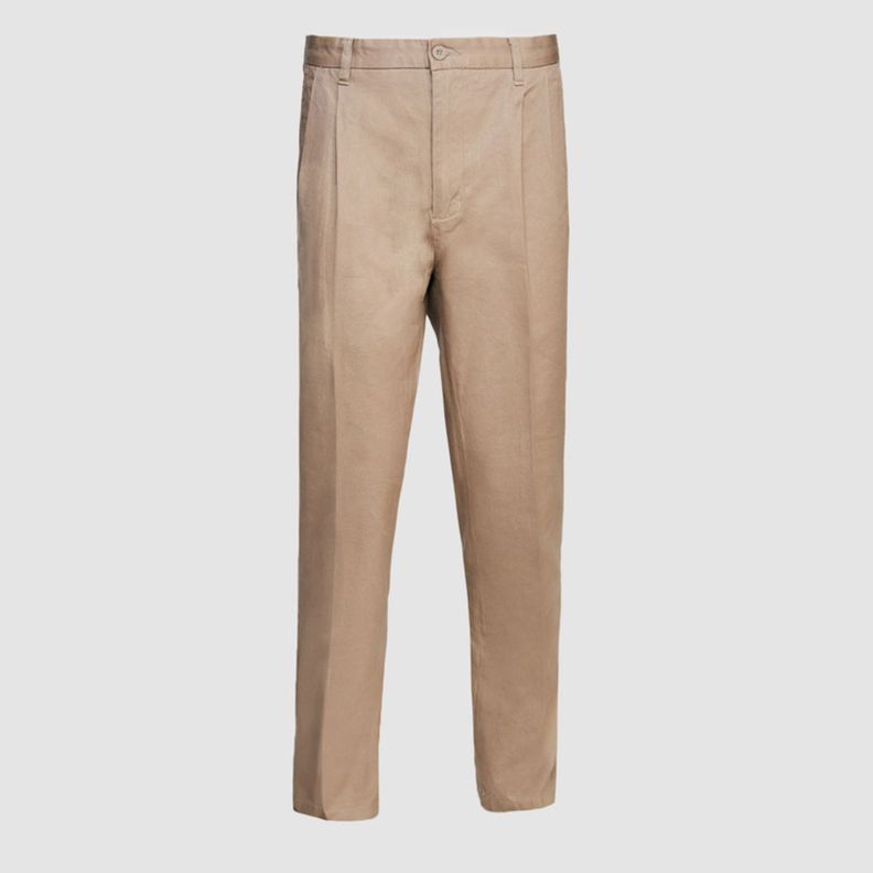 Pantalón Gabardina 100% Algodón C/Pinzas Hombre-0