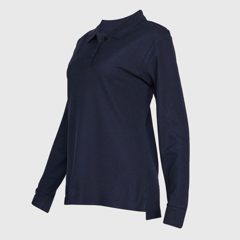 Polera Pique Tc Ml Mujer Azul marino-2