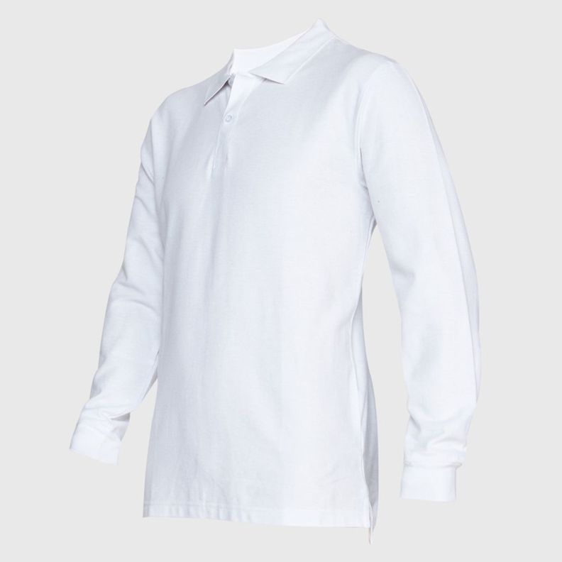 Polera Pique Hombre 80/20 M/L Blanco-2