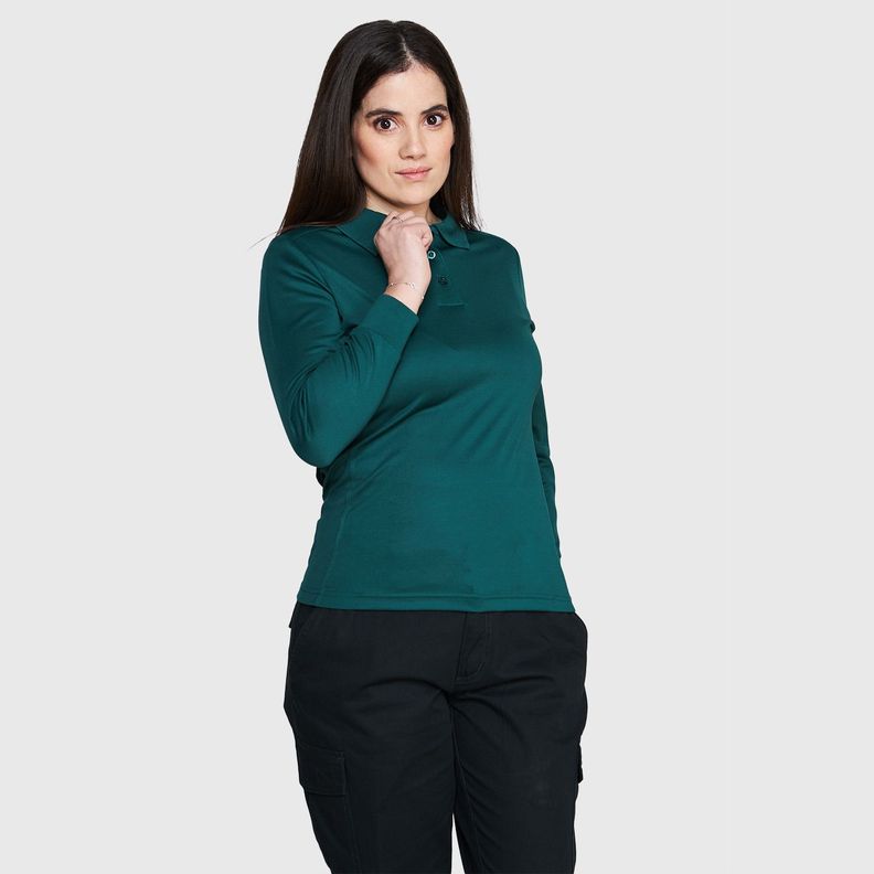 Polera Dry Fit Mujer M/L Verde petróleo-3