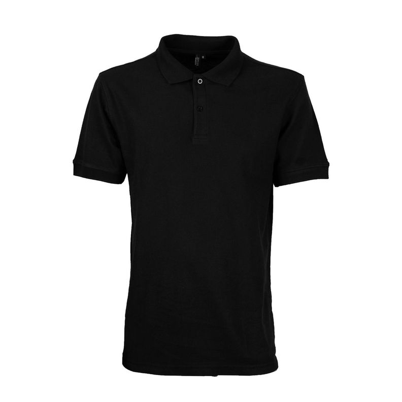 Polera Pique Hombre 80/20 M/C Negro-0