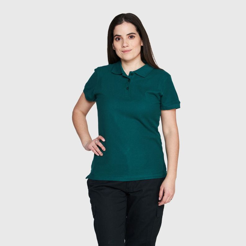 Polera Pique Mujer 80/20 M/C Verde musgo-0