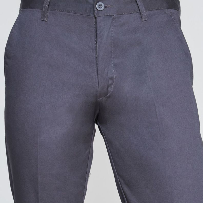 Pantalón Gabardina T/C Hombre Gris oscuro-3