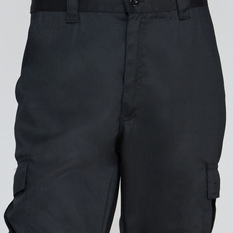 Pantalón Cargo Gababardina Cintura Elasticada Negro-4