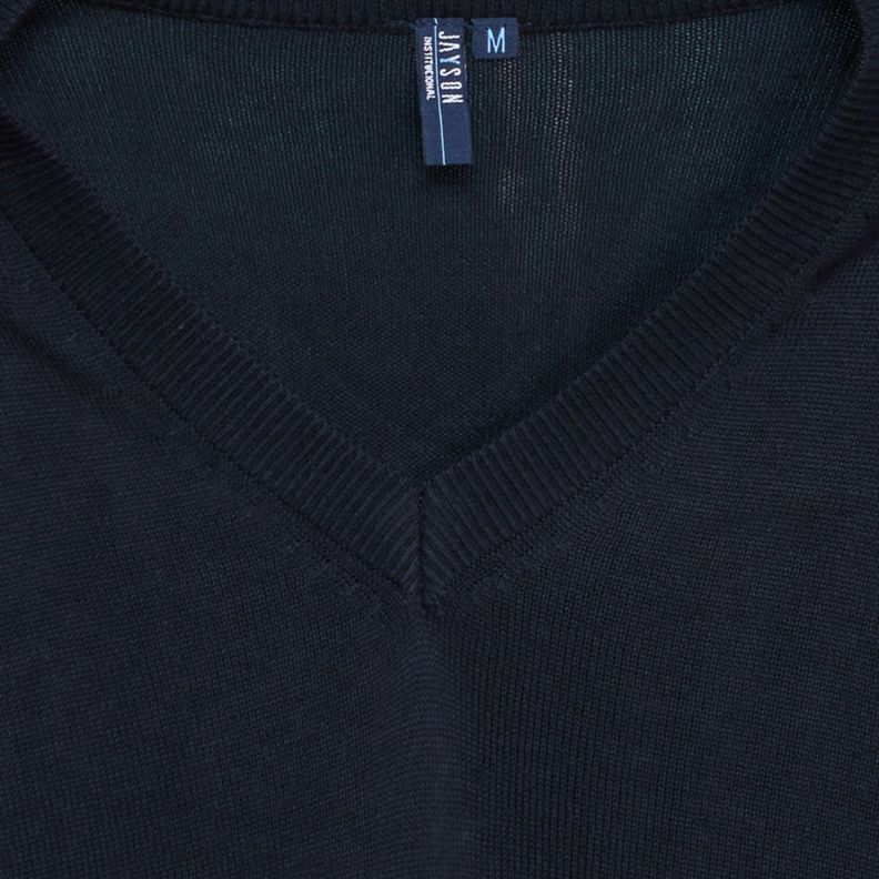 Sweater Cuello V Unisex M/L Azul marino-3
