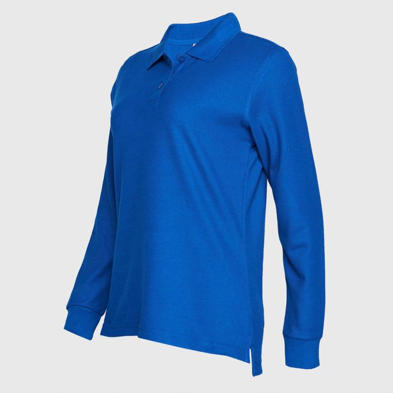 Polera Pique Tc Ml Mujer Azul-2