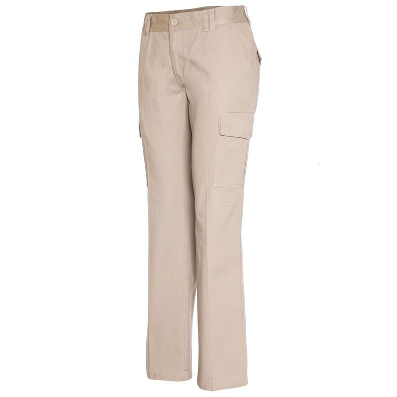 Pantalón Cargo Gabardina Mujer Beige-1
