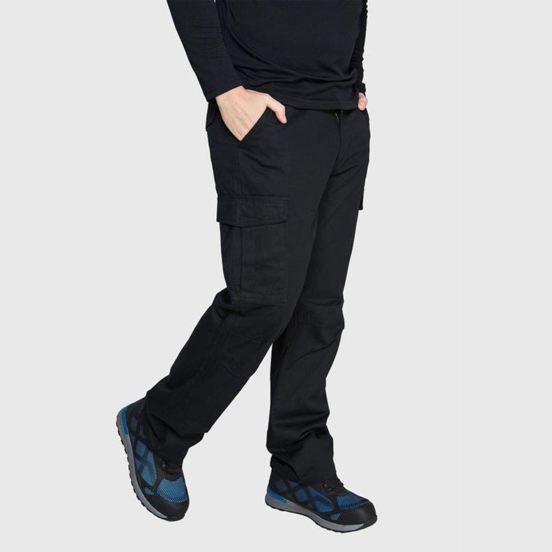 Pantalón Cargo Gabardina Hombre Negro-0