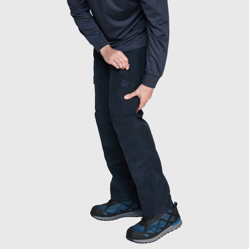 Pantalón Cargo Poplin Cintura Elasticada Azul marino-0
