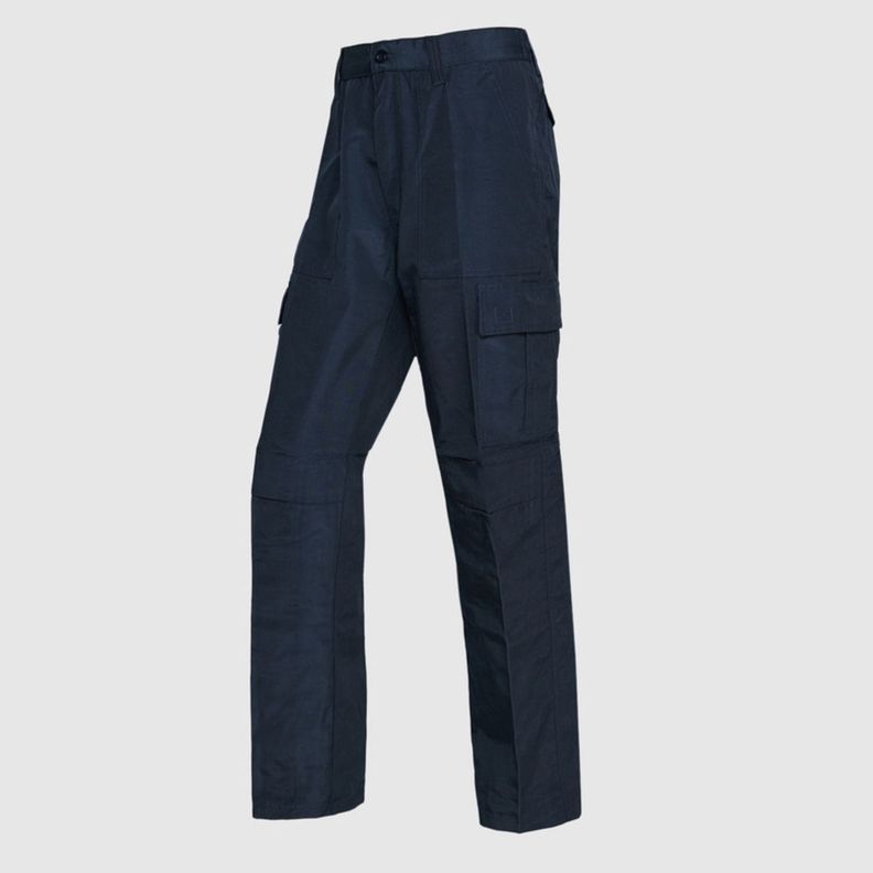 Pantalón Cargo Poplin Cintura Elasticada Azul marino-2
