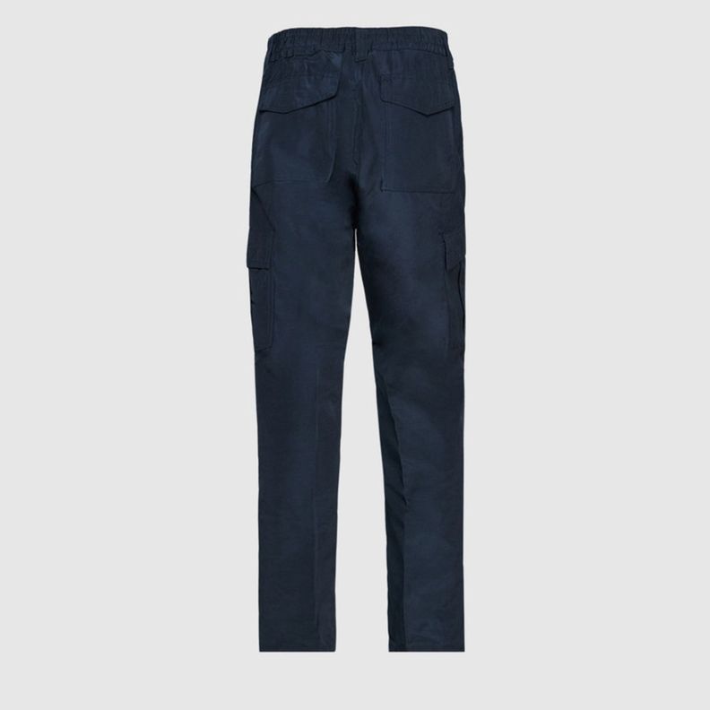 Pantalón Cargo Poplin Cintura Elasticada Azul marino-3