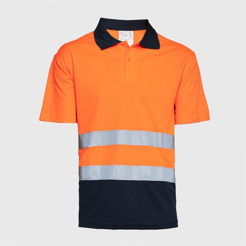 Polera Alta Visibilidad MC Cuello Camisero Naranja AV-0
