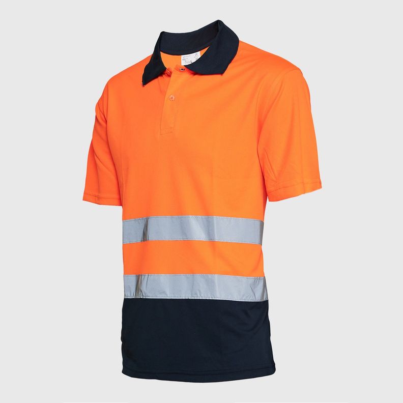 Polera Alta Visibilidad MC Cuello Camisero Naranja AV-1