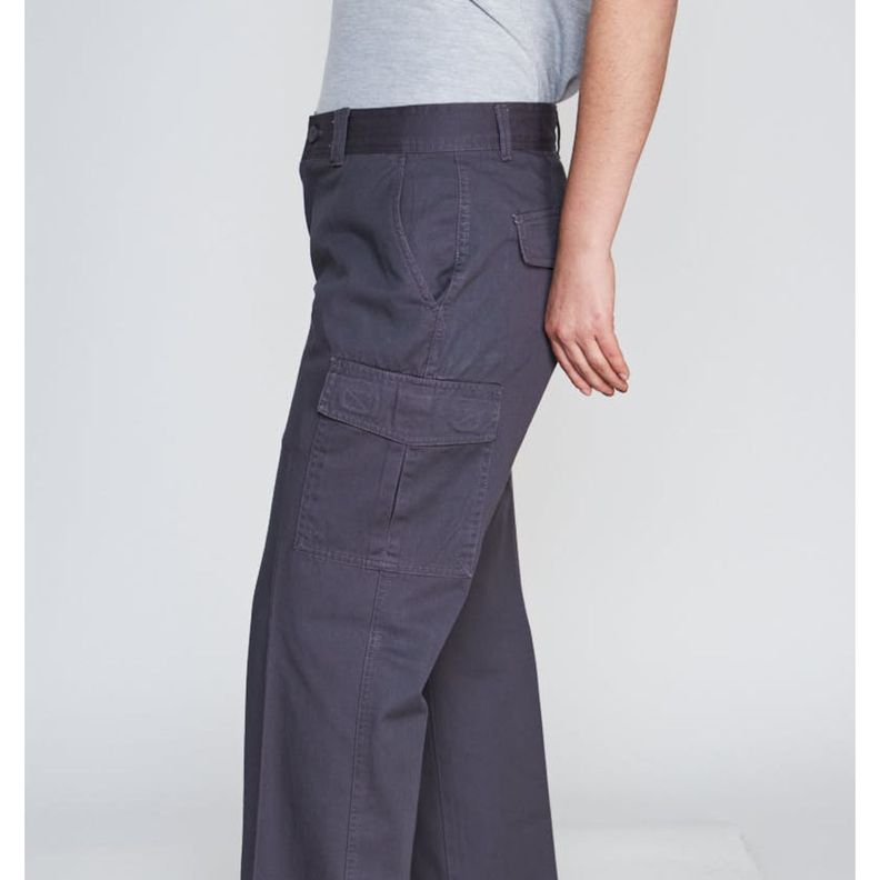 Pantalón Cargo Gabardina T/C Mujer Gris-3