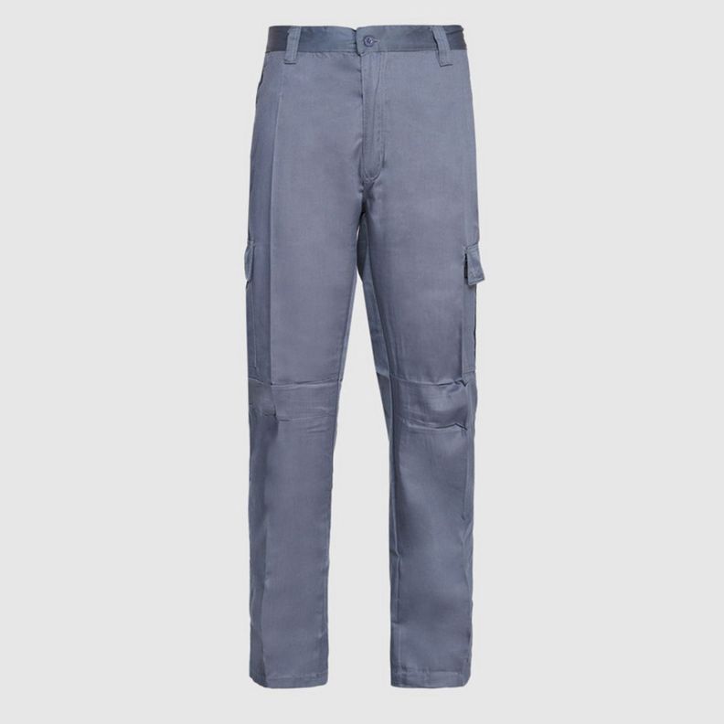 Pantalón Cargo Gababardina Cintura Elasticada Gris-1