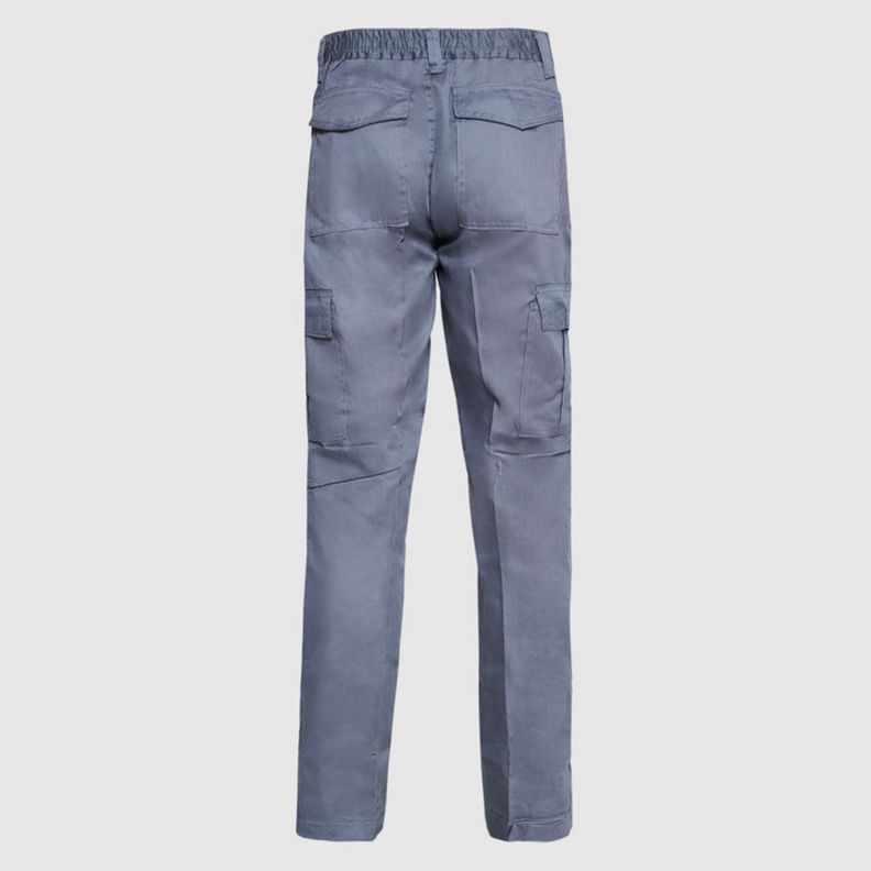 Pantalón Cargo Gababardina Cintura Elasticada Gris-3