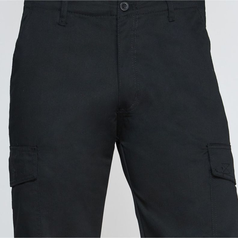 Pantalón Cargo Gabardina T/C Hombre Negro-4