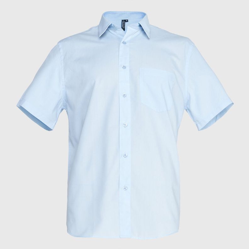 Camisa Trevira  M/C Celeste-0