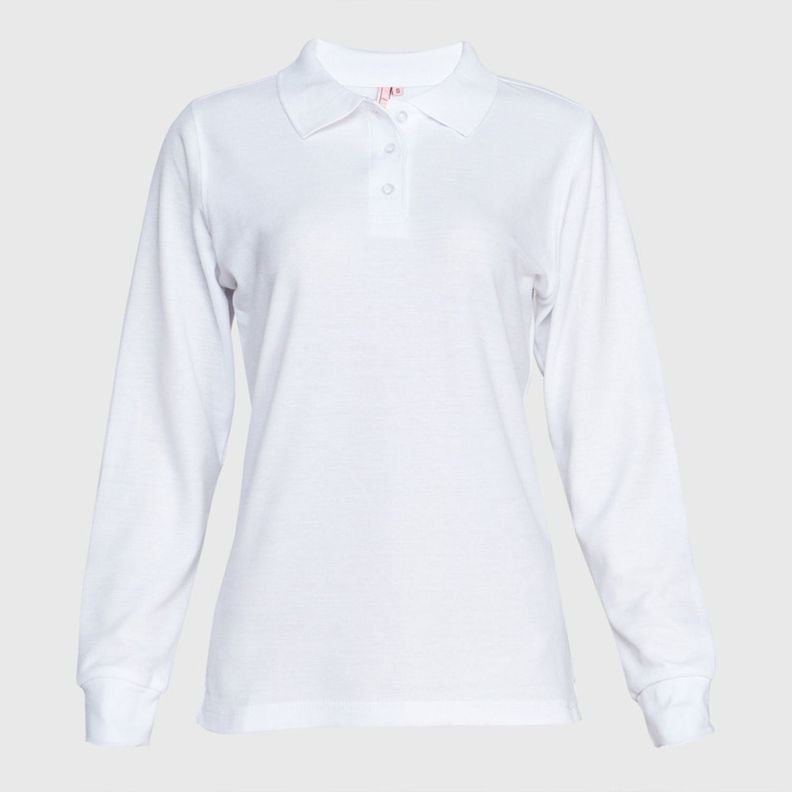 Polera Pique Tc Ml Mujer Blanco-1
