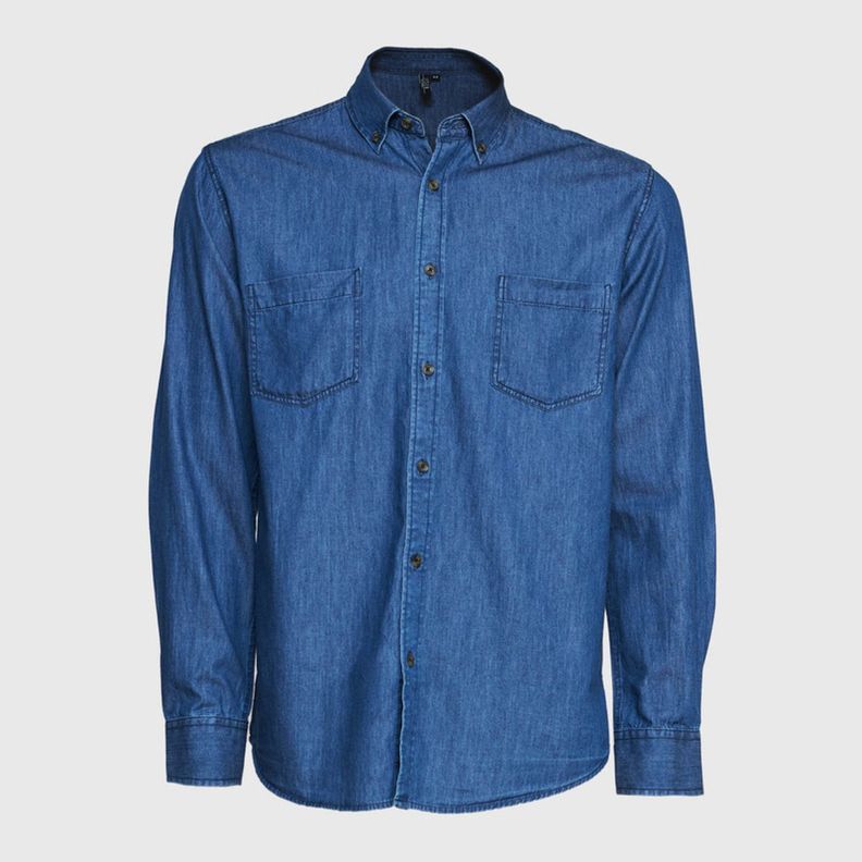 Camisa Denim 2 Bolsillos Azul-1