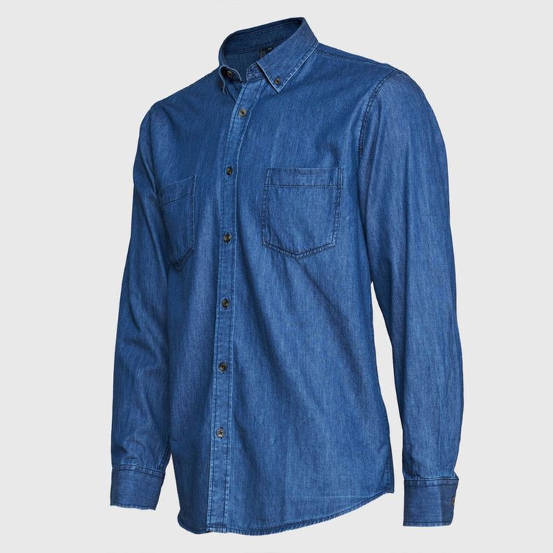 Camisa Denim 2 Bolsillos Azul-2