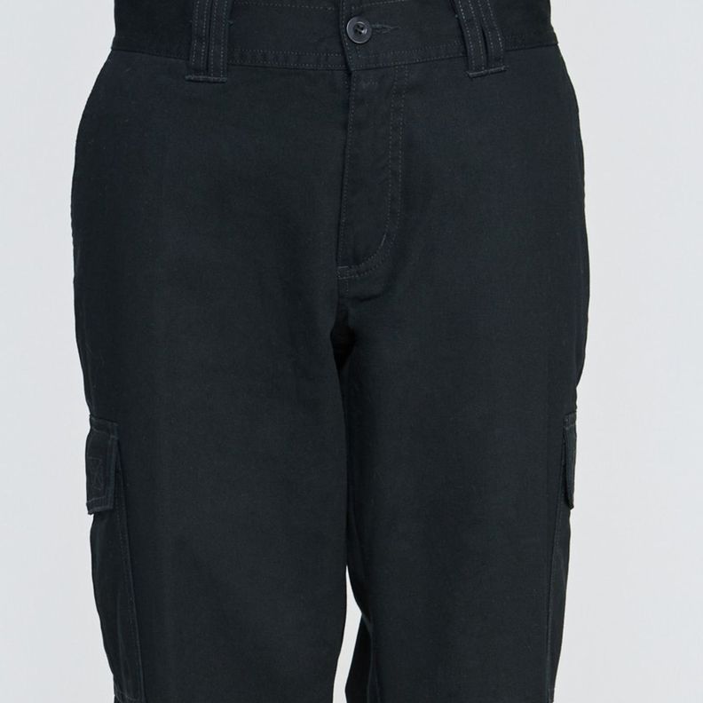 Pantalón Cargo Gabardina Mujer Negro-3
