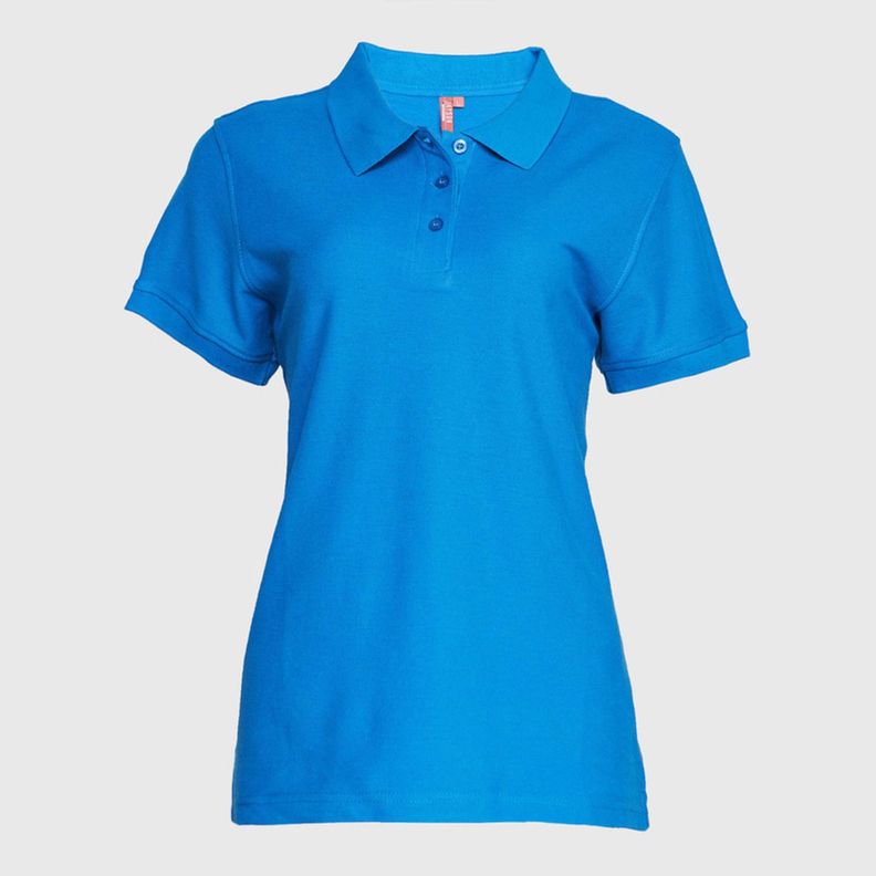 Polera Pique Mujer 80/20 M/C Azul-0