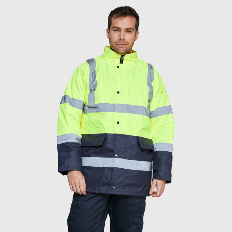 Parka Kimono Alta Visibilidad Combinada Amarillo-0