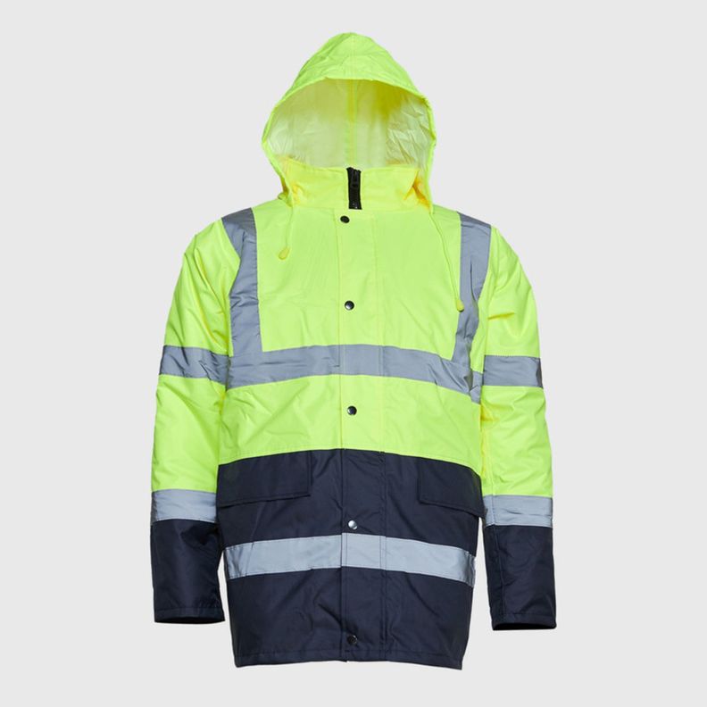 Parka Kimono Alta Visibilidad Combinada Amarillo-1