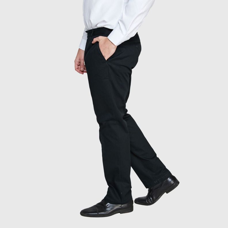 Pantalón Gabardina Hombre S/Pinzas Negro-0