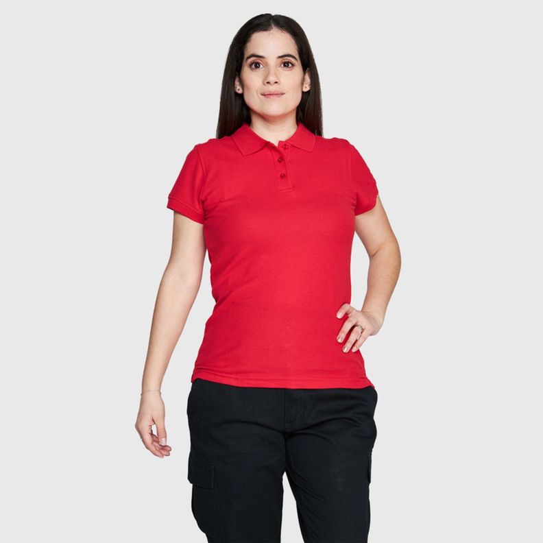 Polera Pique Mujer 80/20 M/C Rojo-0