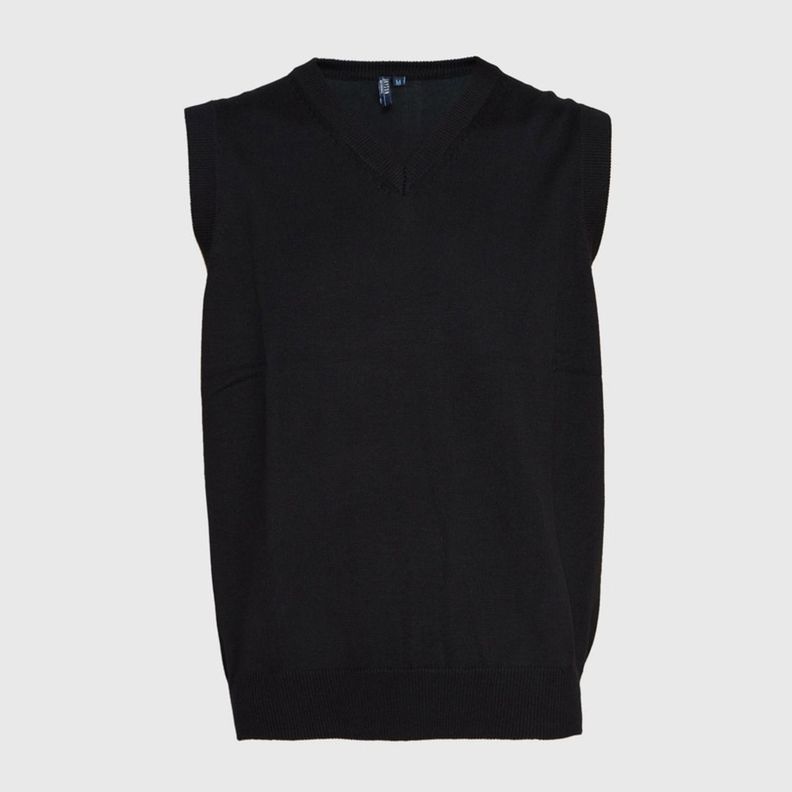 Sweater Cuello V Unisex S/M Negro-1