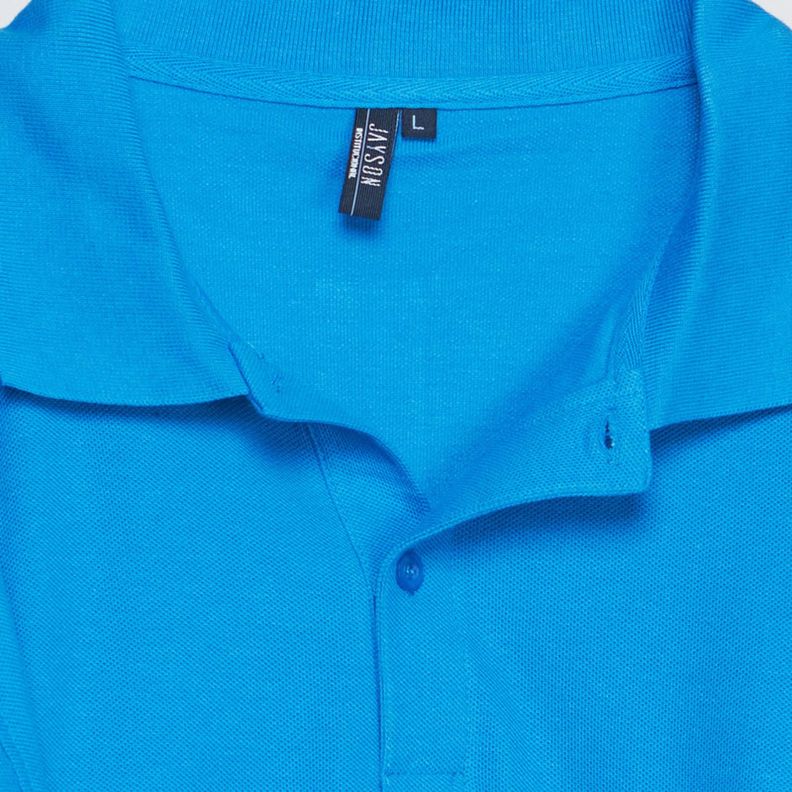 Polera Pique Hombre 80/20 M/C Azul-3