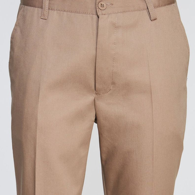 Pantalón Gabardina T/C Hombre Beige-3