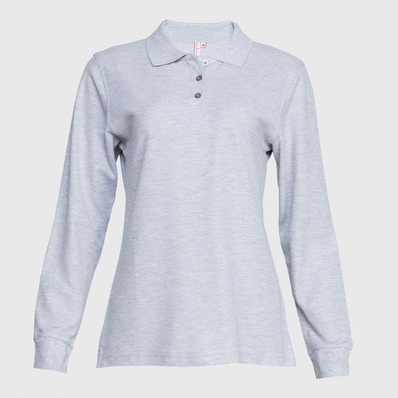 Polera Pique Tc Ml Mujer Gris oscuro-1