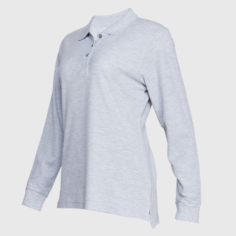Polera Pique Tc Ml Mujer Gris oscuro-2