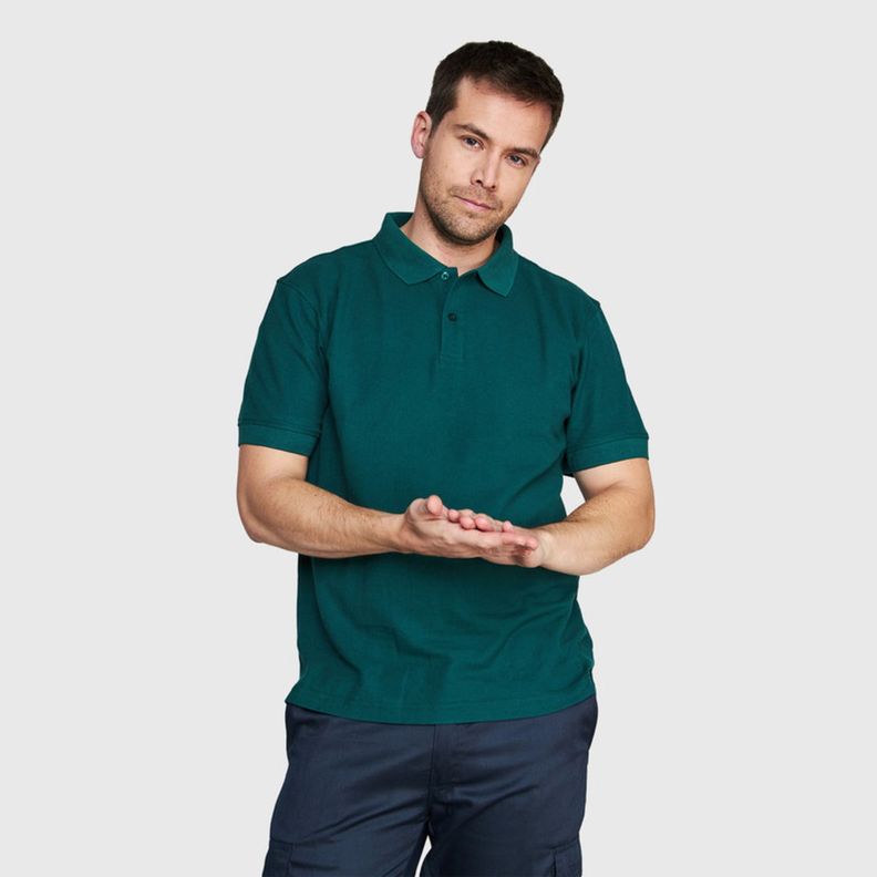 Polera Pique Hombre 80/20 M/C Verde musgo-0