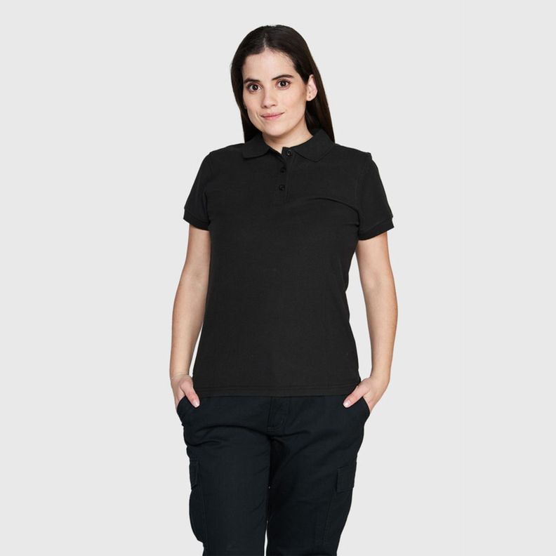 Polera Pique Mujer 80/20 M/C Negro-0