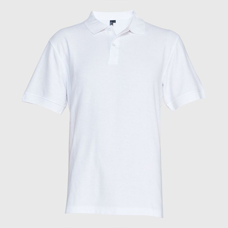Polera Pique Hombre 80/20 M/C Blanco-1