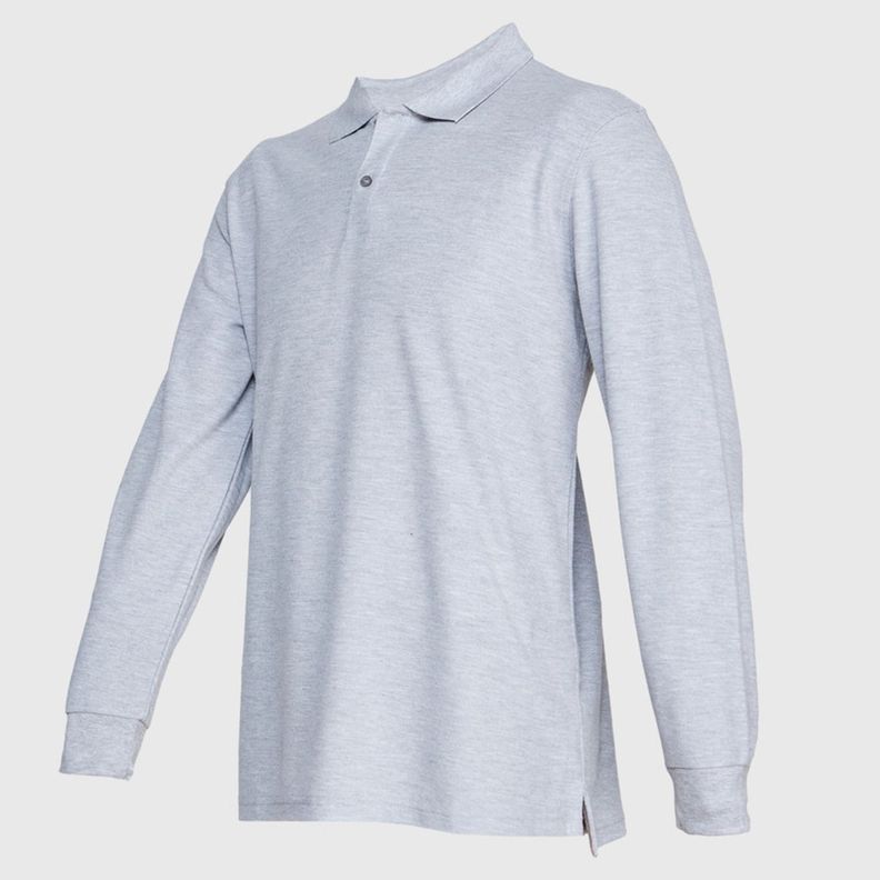Polera Pique T/C Ml Hombre Gris oscuro-2