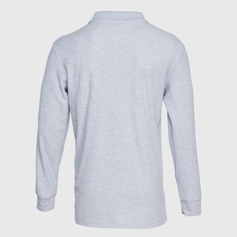 Polera Pique T/C Ml Hombre Gris oscuro-3