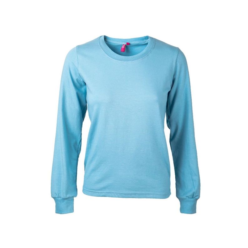 Polera Polo Spandex M/L Mujer Celeste-0