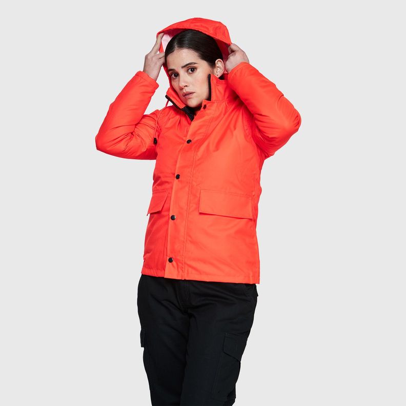 Parka Guardia Alta Visibilidad Mujer Rojo-3