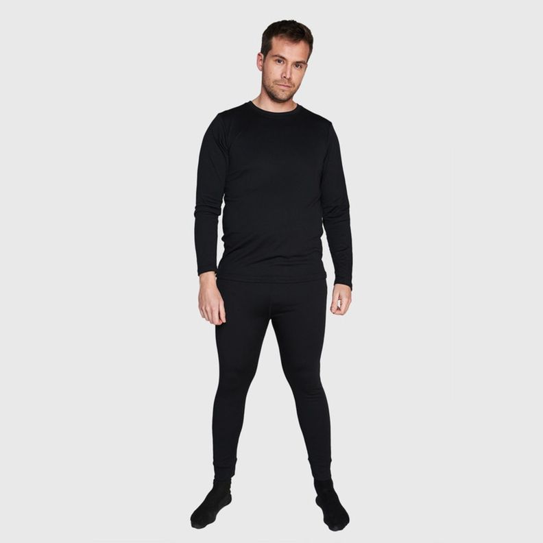 Primera Capa Mix Polera y Pantalón Hombre Negro-0