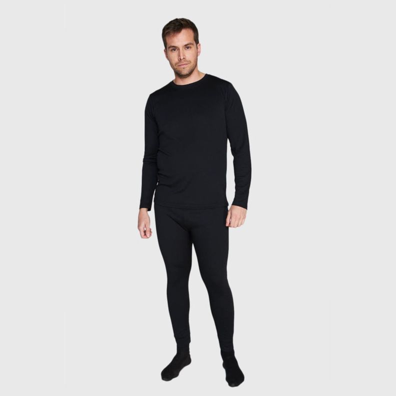 Primera Capa Mix Polera y Pantalón Hombre Negro-1