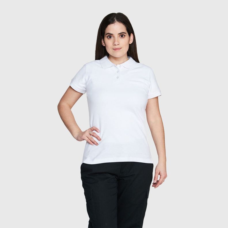 Polera Pique Mujer 80/20 M/C Blanco-0
