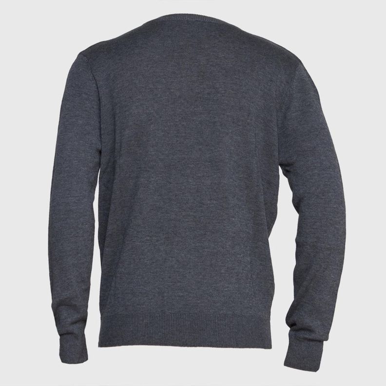 Sweater Cuello V Unisex M/L Gris oscuro-2