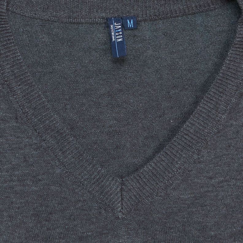Sweater Cuello V Unisex M/L Gris oscuro-3