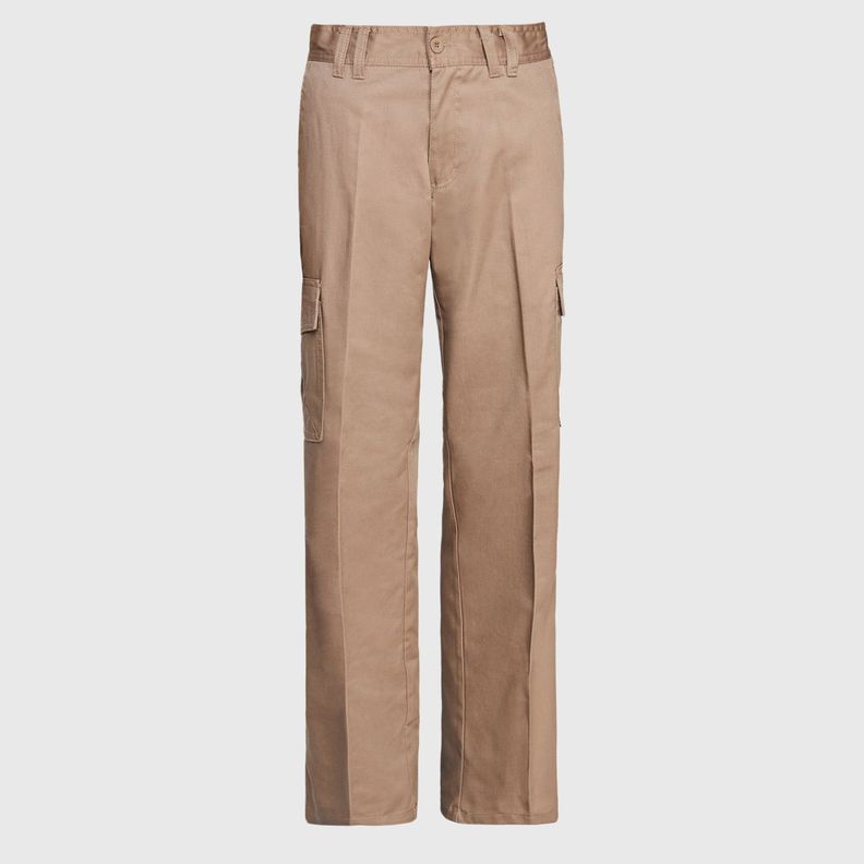 Pantalón Cargo Gabardina T/C Mujer Beige-0