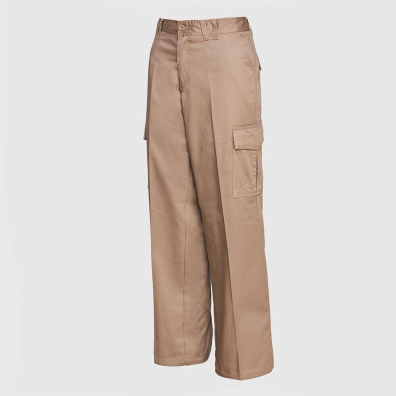 Pantalón Cargo Gabardina T/C Mujer Beige-1